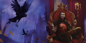 The original Curse of Strahd cover art showing Count Strahd seated in his gothic castle, used as the feature image for a Death House adaptation article.