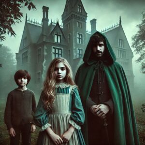 Adventurers approaching the Durst manor after meeting the two Barovian children in the road.