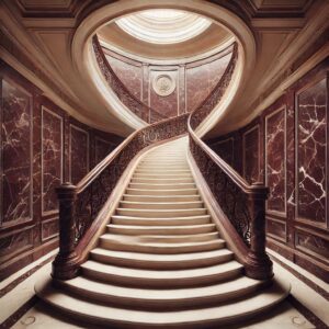 Party exploring the upper floors of Death House, including the conservatory, library, and haunted nursery.