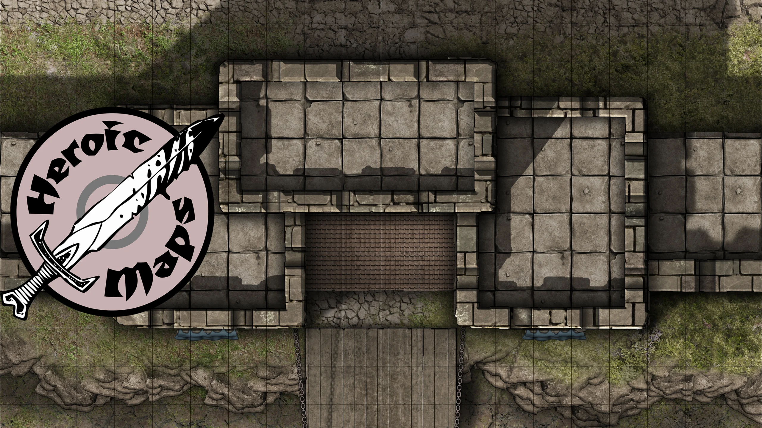 Tabletop D&D maps used for long-form campaigns, featuring urban and interior locations