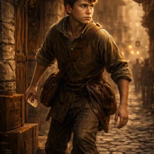 Portrait of Artimus Appleton a teenage lookout in Trollskull Alley