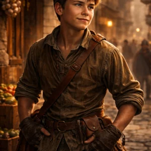 Portrait of Mal Appleton, a sharp-eyed teenage street operative with a confident expression