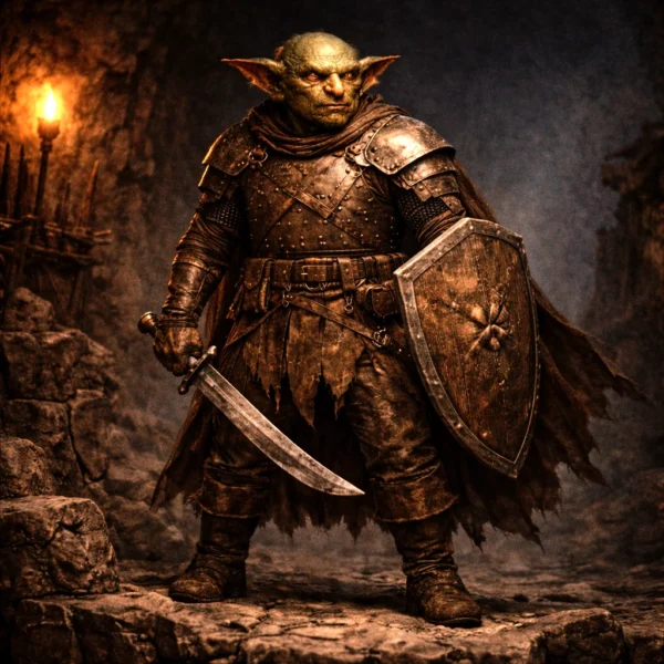 Goblin Leader tabletop RPG monster illustration for D&D 5E