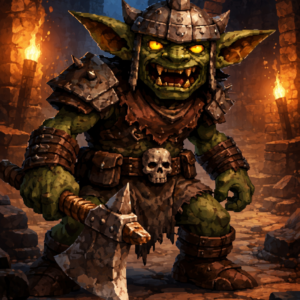 Minecraft-inspired goblin creature for tabletop RPGs
