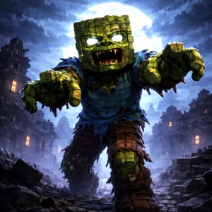 Minecraft-inspired zombie creature for tabletop RPGs