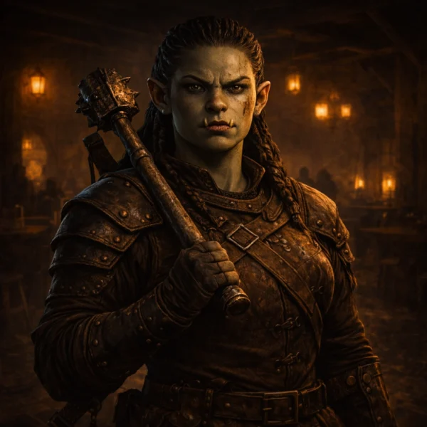 Yagra Strongfist half-orc enforcer 5e stat block for Dragon Heist