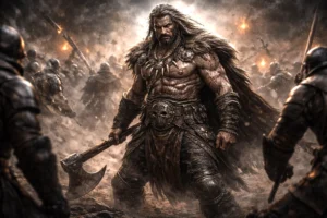 Barbarian holding the frontline in battle, representing a durable D&D 2024 character build