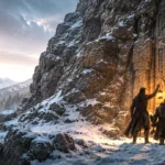 Adventurers discover the hidden entrance to Wave Echo Cave while preparing to explore the legendary Lost Mine of Phandelver.