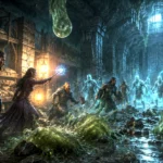 Adventurers battle undead spirits and splitting oozes deep within Wave Echo Cave during a dangerous expedition into the ancient dwarven mine.